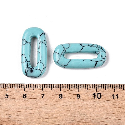 Synthetic Turquoise Oval Pendants G-N342-105H-1