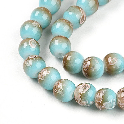 Baking Paint Glass Beads Strands DGLA-N008-8mm-05-1