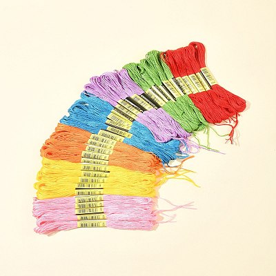 7 Sets 7 Colors Cotton Crochet Threads OCOR-FS0001-02B-1