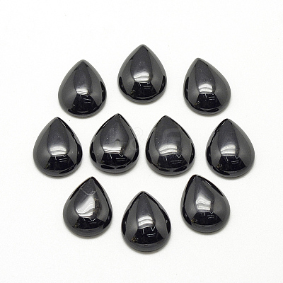 Natural Black Stone Cabochons X-G-R417-13x18-46-1