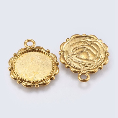 Alloy Pendant Cabochon Settings PALLOY-A18941-AG-LF-1