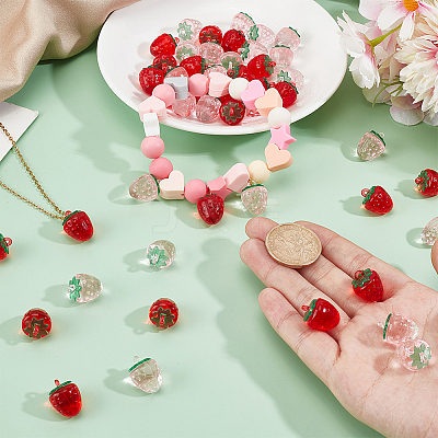 60Pcs 2 Colors Transparent Acrylic Pendants OACR-HY0001-18-1