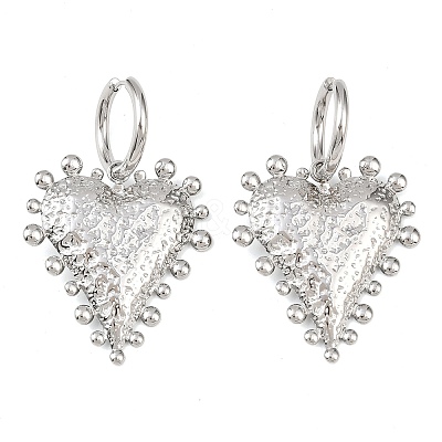 304 Stainless Steel Heart Hoop Earrings EJEW-K268-74P-1