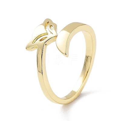 Brass Open Cuff Rings for Women RJEW-A028-04G-1