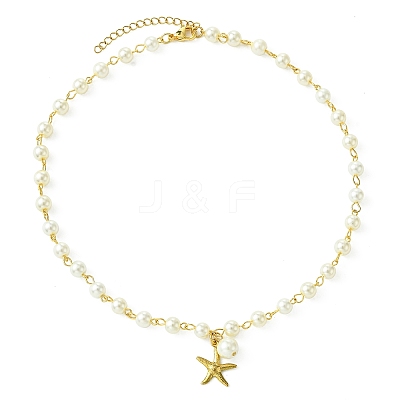 304 Stainless Steel Starfish Charms Necklace NJEW-JN04917-1