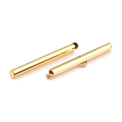 304 Stainless Steel Slide On End Clasp Tubes X-STAS-C044-08F-G-1