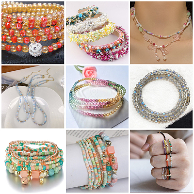 8 Strands Transperant Electroplate Glass Beads Strands GLAA-BBC0001-04D-1