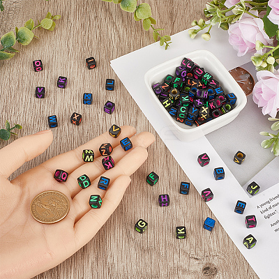 300Pcs Letter Acrylic European Beads OACR-SC0001-70A-1