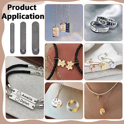 3Pcs 3 Styles Steel Leather Stamps AJEW-BC0008-98A-1