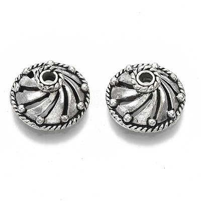 Tibetan Style Alloy Bead Caps TIBE-N006-07AS-LF-1