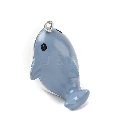 Marine Theme Opaque Resin Pendants RESI-P047-01G-P-1