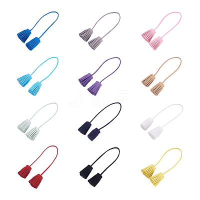 12Pcs 12 Color Double-end Velvet Tassels Pendant DIY-GN0001-10-1