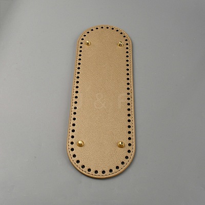 Oval PU Leather Knitting Crochet Bags Nail Bottom Shaper Pad PURS-WH0001-64A-1