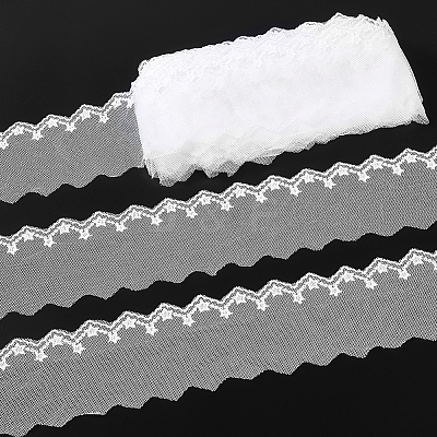 15Yards Milk Fiber Embroidery Flower Lace Trim OCOR-ME0001-19-1