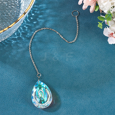 1Pc Transparent Glass Hanging Suncatchers AJEW-TADJ0001-02C-1