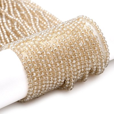 Transparent Electroplate Glass Beads Strands GLAA-H021-01B-PL02-1