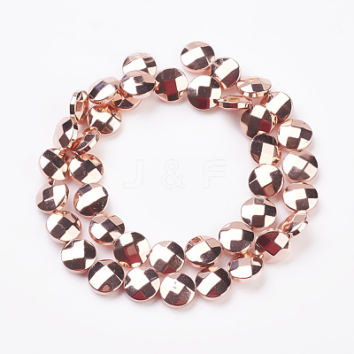 Electroplate Non-magnetic Synthetic Hematite Beads Strands G-K259-55-10mm-01RG-1