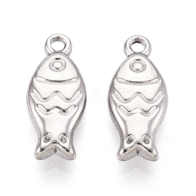 304 Stainless Steel Fish Charms X-STAS-T069-06P-1
