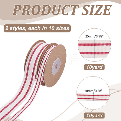 2 Rolls 2 Styles Cotton Ribbon OCOR-ME0001-99A-1