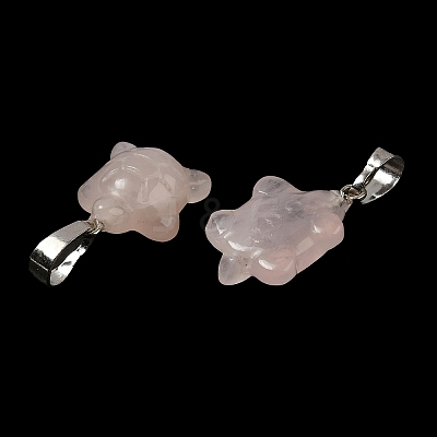 Natural Rose Quartz Pendants G-F758-A05-P-1