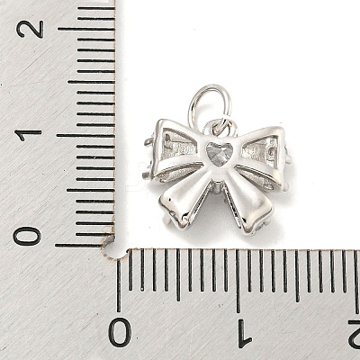 Rack Plating Brass Micro Pave Clear Cubic Zirconia Pendants KK-B093-01E-P-1