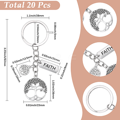 20Pcs Alloy Keychains KEYC-SC00050-1