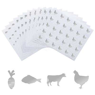 40 Sheets 4 Patterns PVC Waterproof Self-Adhesive Sticker Sets STIC-OC0001-11D-1