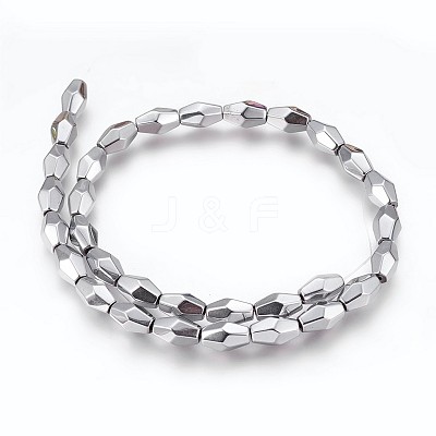 Electroplated Non-magnetic Synthetic Hematite Beads Strands G-P392-R03-1