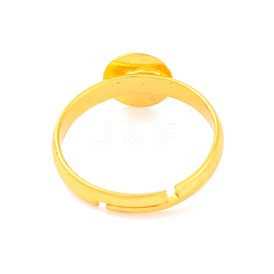 Golden Color Adjustable Brass Ring Components X-EC541-G-1