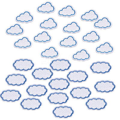 30Pcs 2 Styles Cloud Embroidery Sew on Cloth Patches PATC-GA0001-81-1
