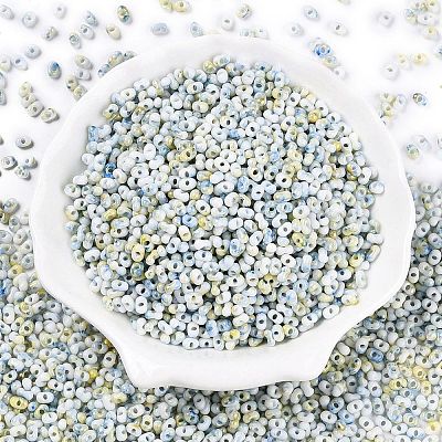 Two Tone Baking Paint Glass Seed Beads SEED-C003-01N-1