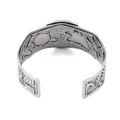 Constellation Alloy Open Cuff Bangles for Women Men LS-BJEW-C064-01AS-09-1