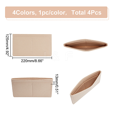 4Pcs 4 Colors Felt Purse Organizer Insert FIND-WR0007-37-1
