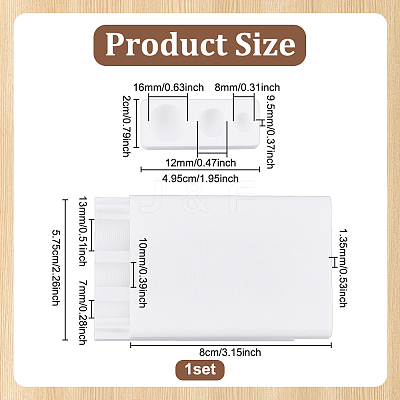 3Pcs Rectangle Plastic Clay Mold TOOL-WH0059-051A-1