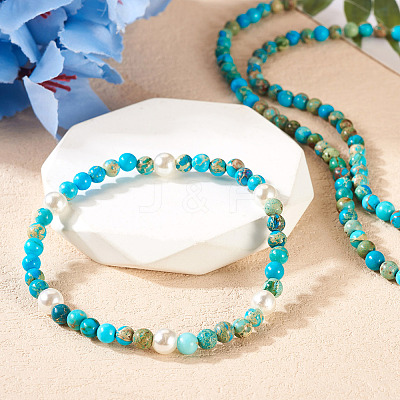 DIY Natural Regalite/Imperial Jasper/Sea Sediment Jasper Beads Bracelets  Making KIts DIY-TA0002-69A-1