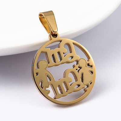 304 Stainless Steel Pendants STAS-D422-39-1
