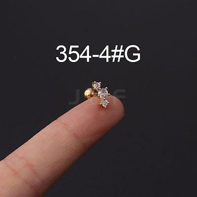 316L Stainless Steel Micro Pave Cubic Zirconia Cartilage Earrings WG094CA-22-1