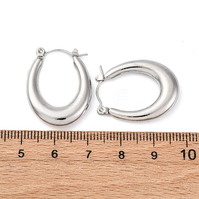 Non-Tarnish 304 Stainless Steel Chunky Oval Hoop Earrings for Women EJEW-F283-08P-1-1