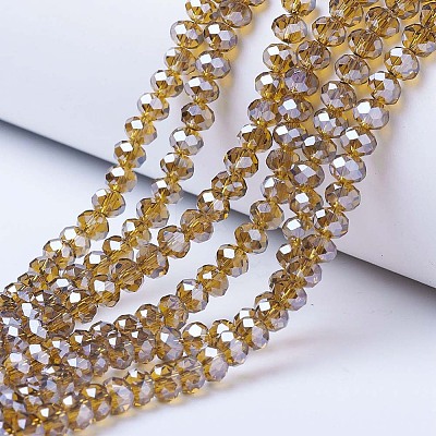 Electroplate Glass Beads Strands EGLA-A034-T6mm-A12-1
