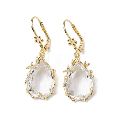 Glass Leverback Earring EJEW-C077-02KCG-01-1
