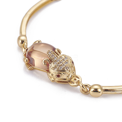 Golden Tone Brass Link Bracelets BJEW-L639-14A-1