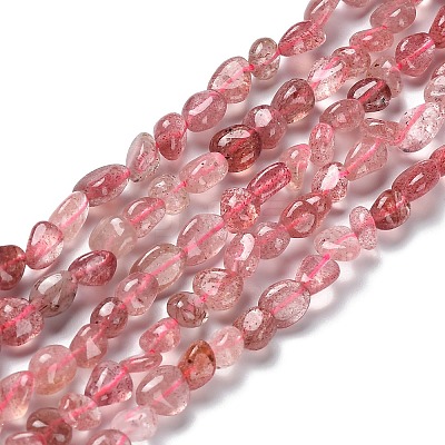Natural Strawberry Quartz Beads Strands G-P497-01A-07-1