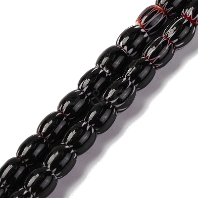 Handmade Lampwork Chevron Beads Strands LAMP-K041-01B-01-1