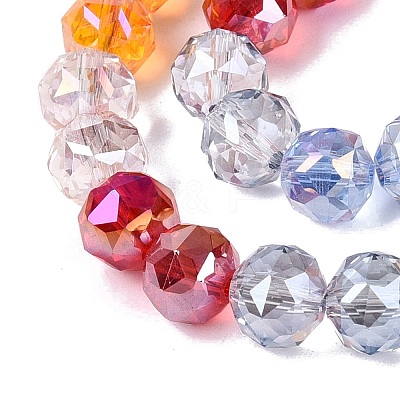 Electroplate Transparent Glass Beads Strands EGLA-Q135-8MM-C01-1