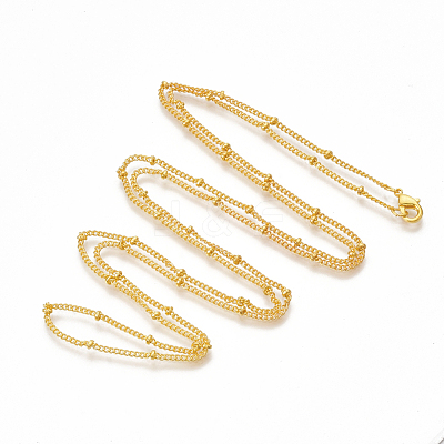 Brass Coated Iron Curb Chain Necklace Making MAK-T006-01G-1