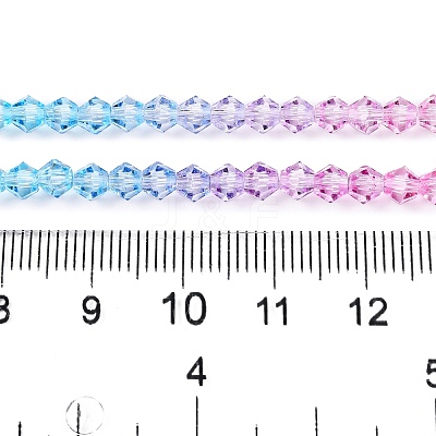 Gradient Color Baking Paint Glass Bead Strands LS-DGLA-A039-T4mm-A07-1
