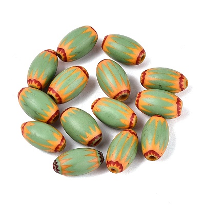 Handmade Millefiori Glass Barrel Beads LA-N002-15E-1