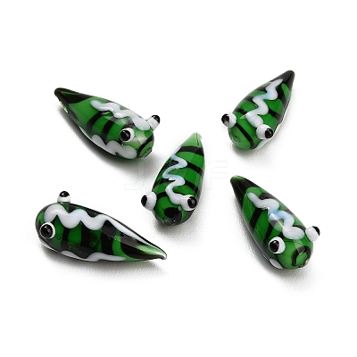 Handmade Lampwork Worm Figurines LA-CBA77D3-01G-1