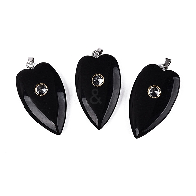 Natural Obsidian Pendants G-Q601-47A-1