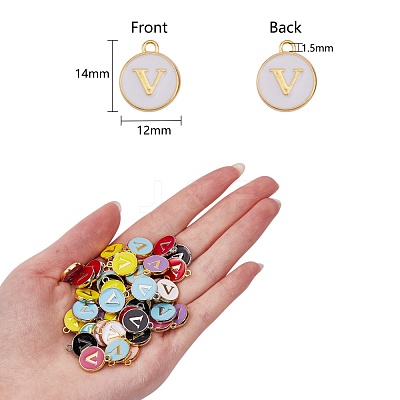 120Pcs 12 Colors Golden Plated Alloy Charms ENAM-SZ0001-64V-1